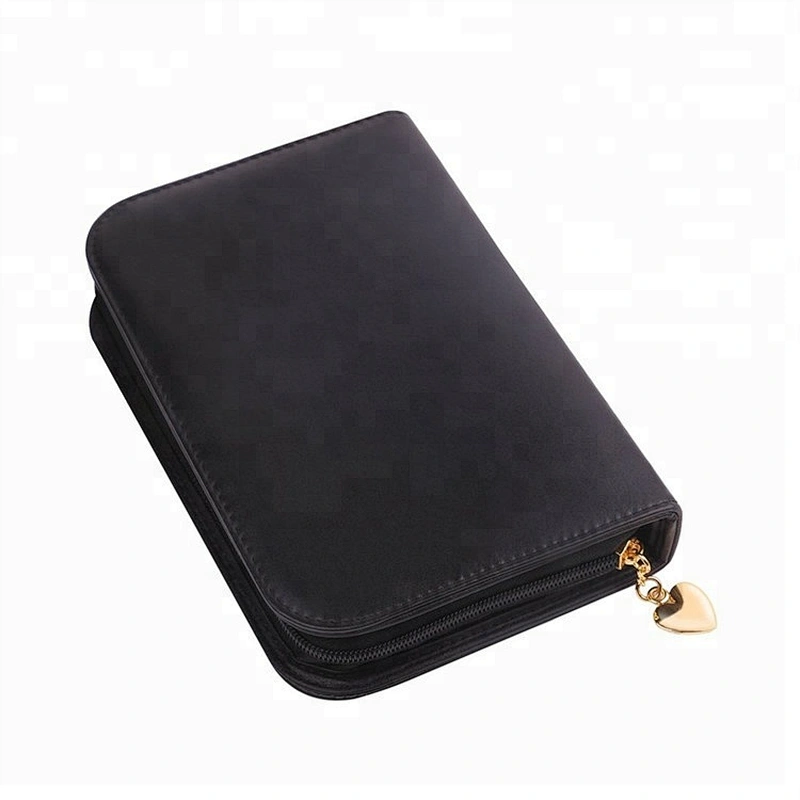 Custom Print Create Your Own Brand Travel Black Leather Cosmetic Case Make Up Brush Pouch PU Makeup Bag Private Label