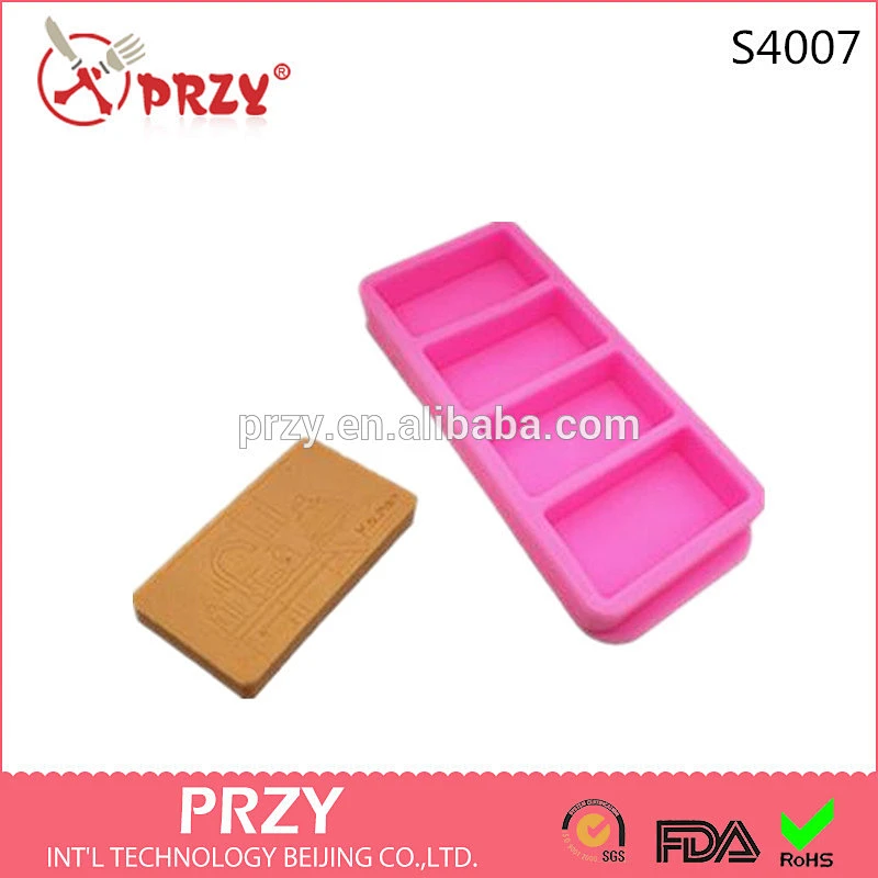 S4007 Hot sale silicone mould 4 cavities ice cube container mold soap mold