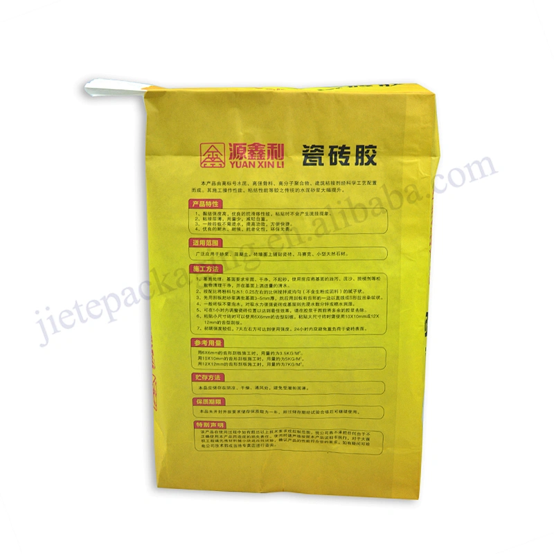 Customzied stand up kraft paper cement bag for wall putty powder,dry mortar,tile adhesive,gypsum
