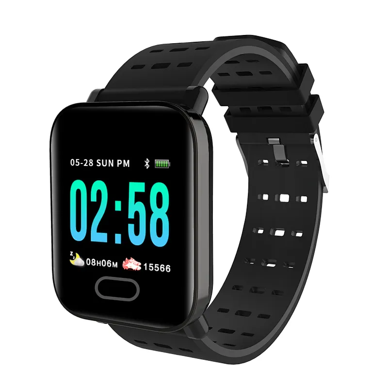 2019 Amazon Hot A6 Smart Band Heart Rate Blood Pressure Large Color Screen Fitness Tracker IP67 waterproof Bracelet Watch