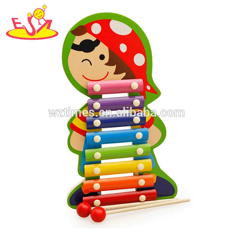 Wholesale mini kids percussion musical instrument wooden toy xylophone with 8 tone W07C063