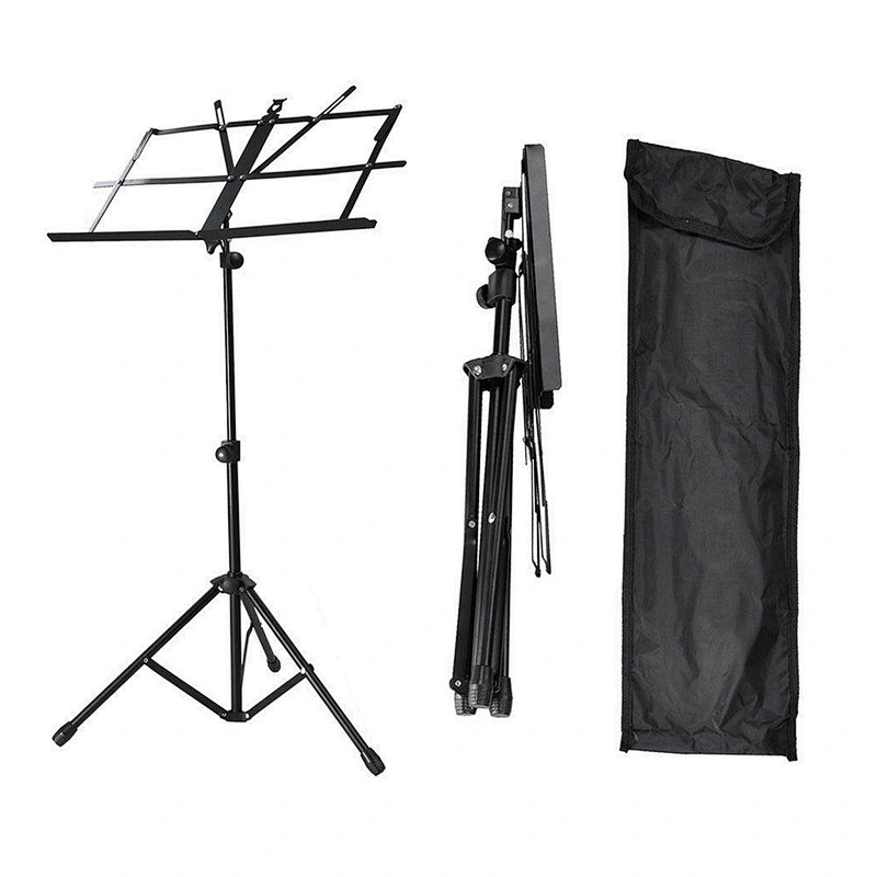 Metal Adjustable Sheet Music Stand Holder Folding Foldable WITH CARRY CASE BAG