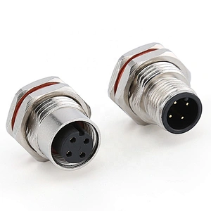 Waterproof Solder Type 3 4 5 8 12 Pin Panel Mount M8 M12 Connector