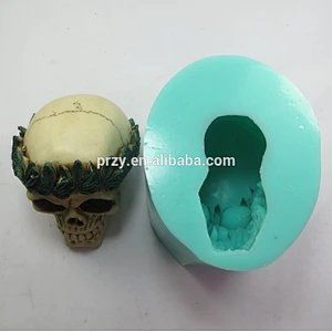 QT0004 3d Maple leaf Skull Silicone Mould for Concrete Halloween silicone mold Soap mold PRZY