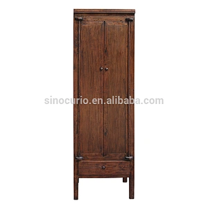 Antique living room furniture solid wood brown color wardrobe closet