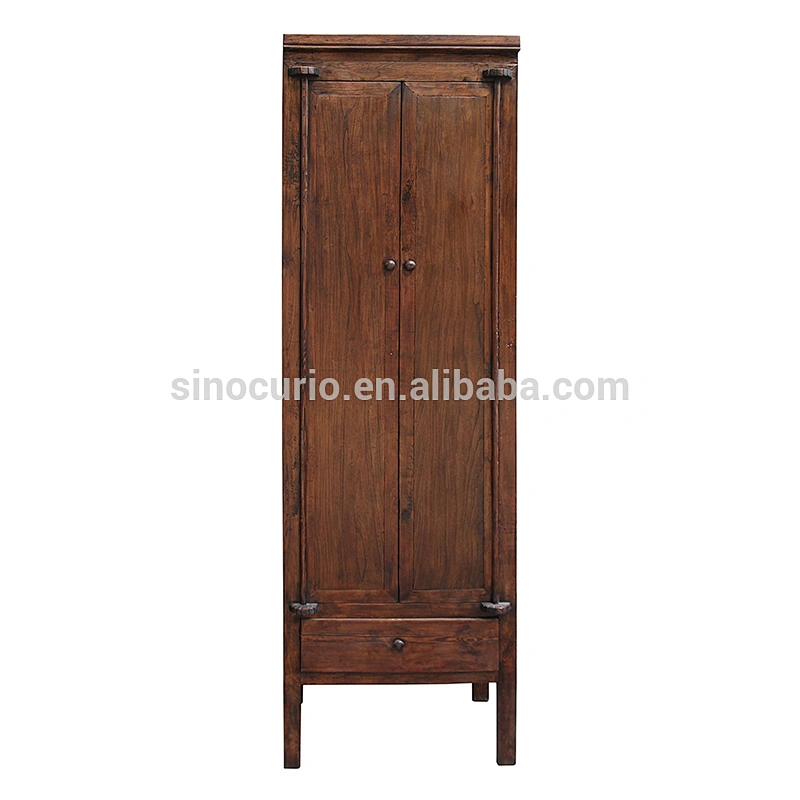 Antique living room furniture solid wood brown color wardrobe closet