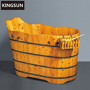 K-9505 Best Selling Cedar Cannikin Cask Freestanding 1 Person Wooden Hot Spa Bath Tub