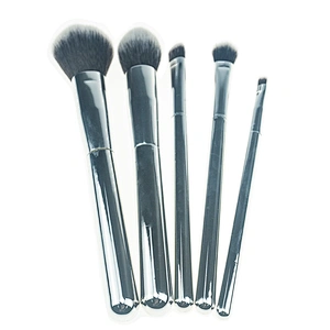 5pc makeup brush set with electroplated plastic handle