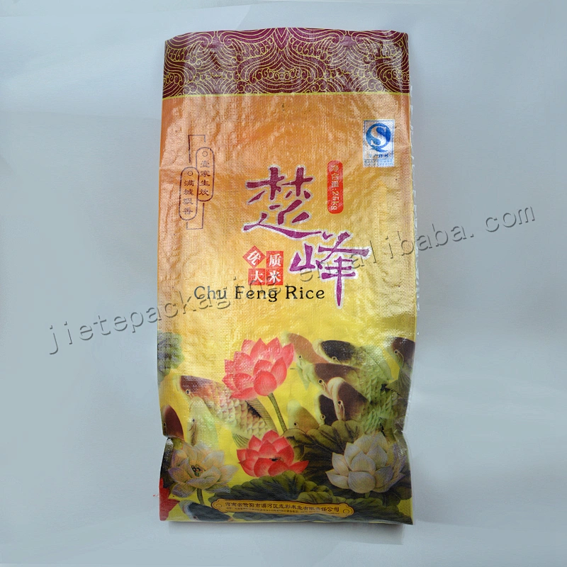 Customized transparent plastic bopp laminated pp woven rice 20kg bag