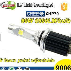 Customized logo H4 H7 H11 9005 HB3 led headlight L7 6600lm XHP70 led car head light Fanless Super Bright