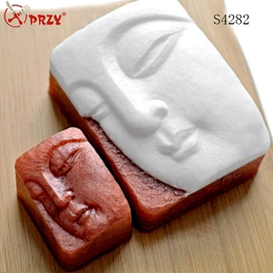S4282 PRZY Buddha Soap - Buddha Face Soap - Body Bar and Hand Soap mold silicone rubber mold