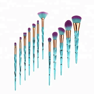 Diamond 12pcs Synthetic Hair Foundation Cosmetic Makeup Brush Set