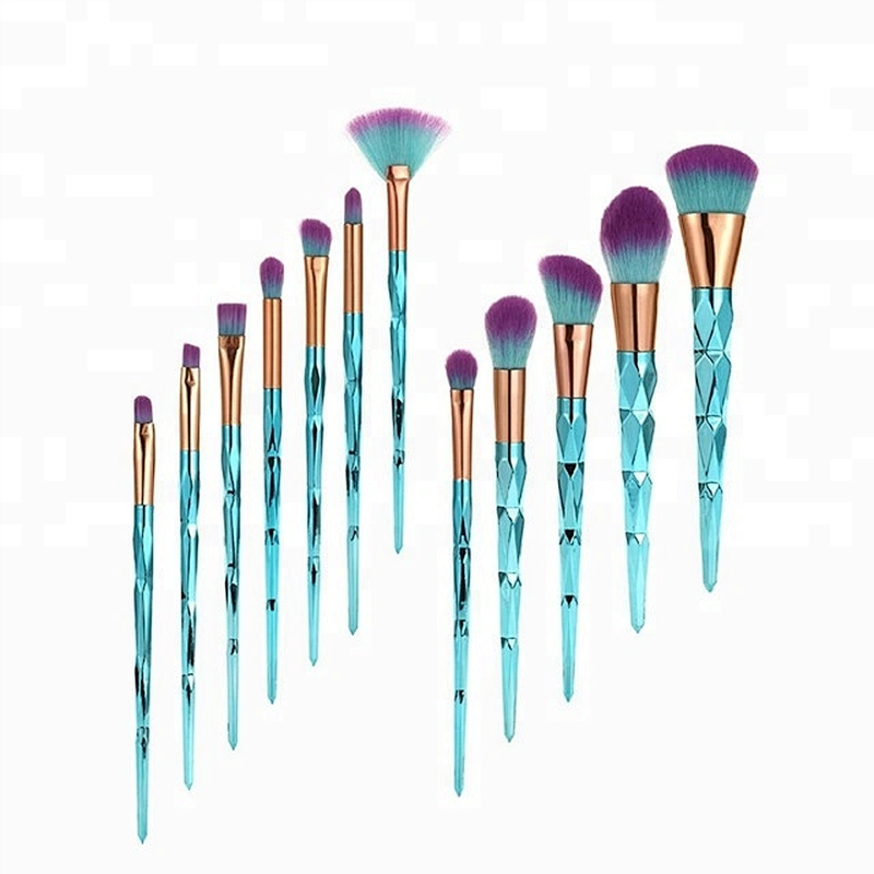 Diamond 12pcs Synthetic Hair Foundation Cosmetic Makeup Brush Set