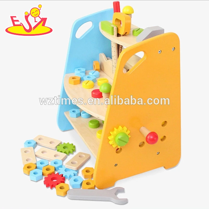 Wholesale funny kids wooden tools table toy for exercising hand skill W03D062