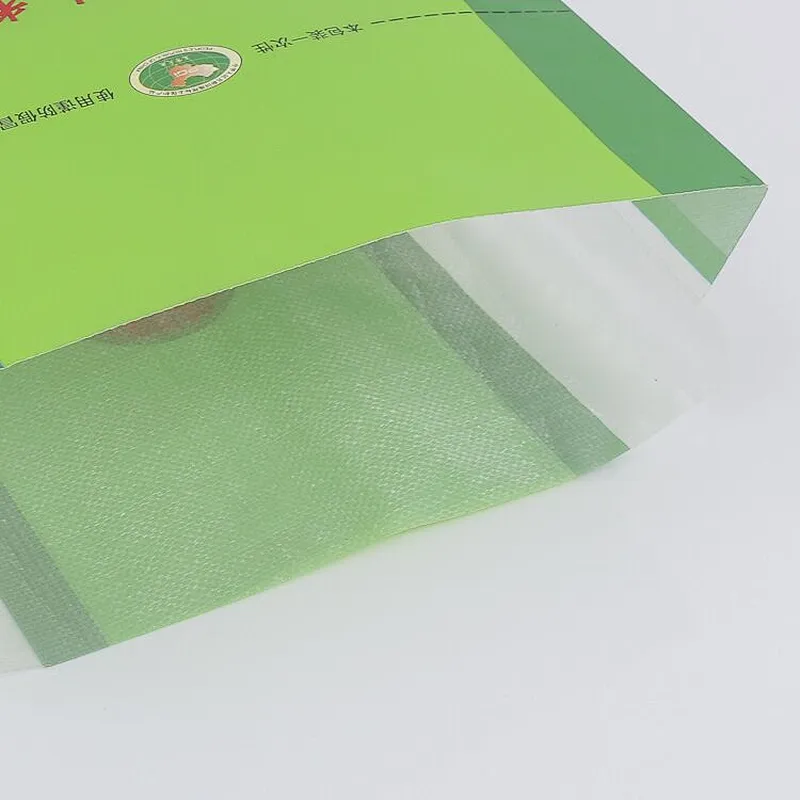 Custom 25kg green woven bag for rice packaging