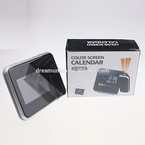Digital Protector Weather LCD Alarm Clock Color Screen Canlender Display w/ LED Backlight
