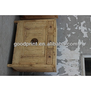 chinese antique reproduction furniture 3 drawer 2 door natural kitchen cabinet
