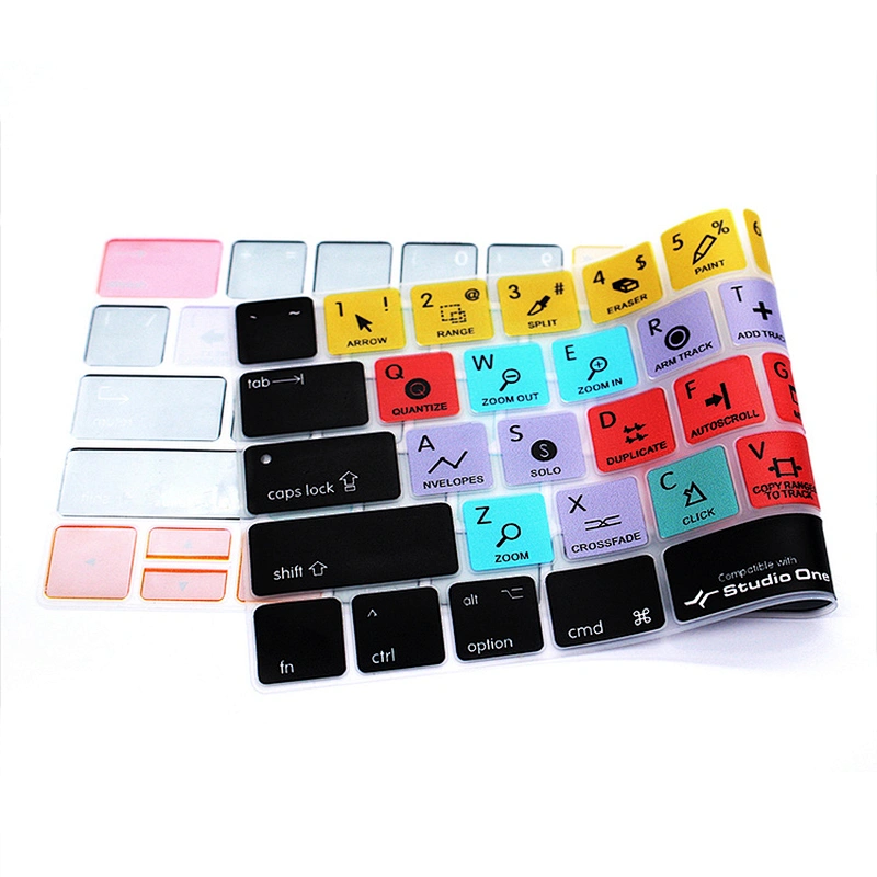 Waterproof custom silicone keyboard protector Studio One Shortcuts Keyboard cover 13inch for macbook pro covers Pro touch bar