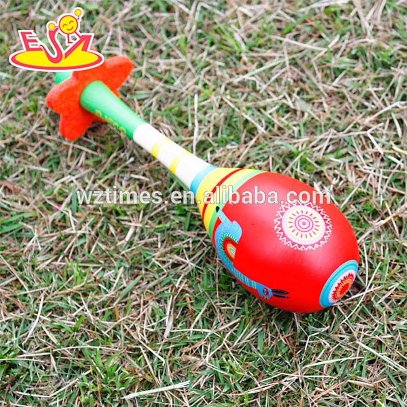 2018 wholesale children wooden toy maraca multi-function baby wooden toy maraca fashion kids wooden toy maraca W07I124