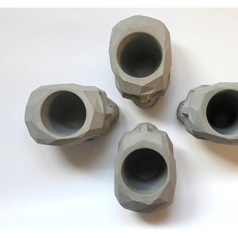 S9064 Geometric Skull flower pot molds Concrete pot silicone molds concrete holder molds cement moulds