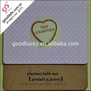 Hot sell MDF table mat with flock dusted paper