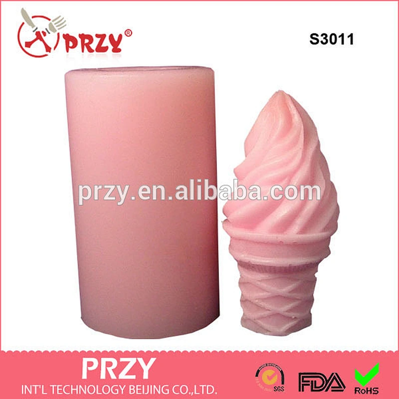 S3011 Eco-friendly heat resistant ice cream shaped silicone loaf soap mold ice cream cupcake molds