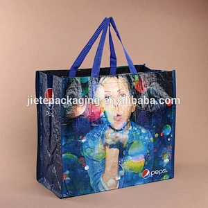 Gravure printing fashionable pp woven shopping bag custom
