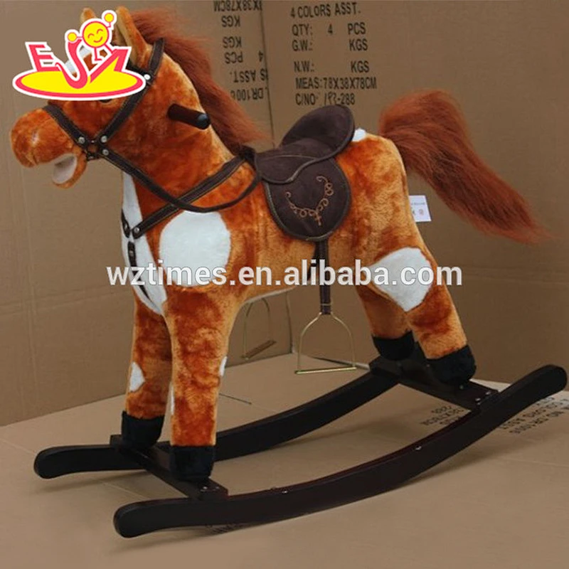wholesale cheap wooden kids rocking horse best sale wooden kids rocking horse W16D077