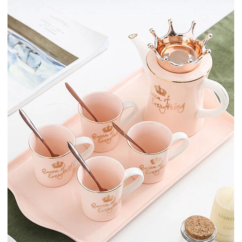 Porcelain Cold Water Kettle Cup Set 2019 Promotional Ceramic Tea Set European Style Tea Cup Home Use