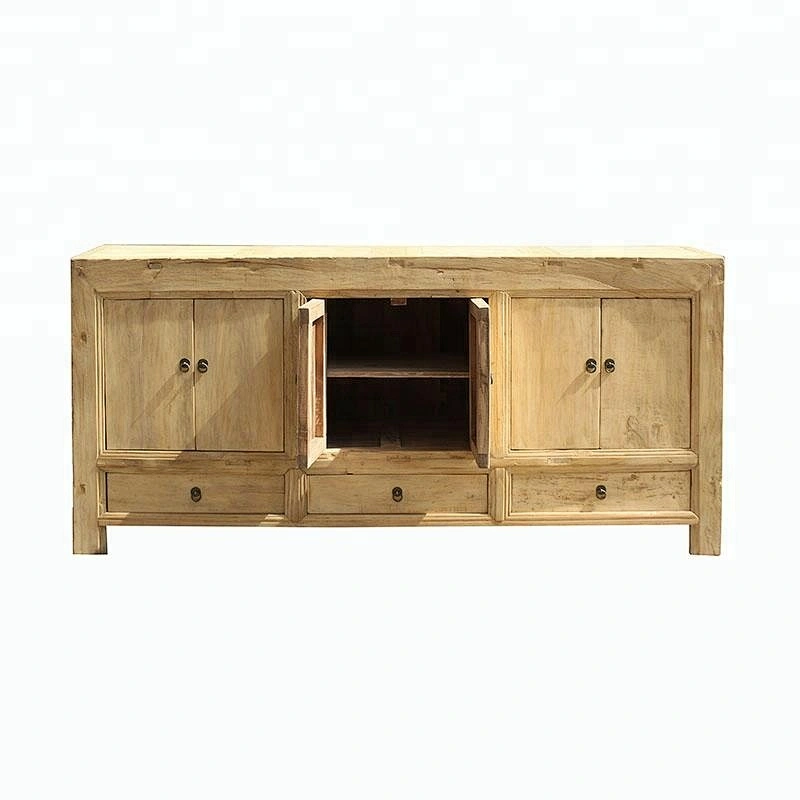 wholesale chinese antique rustic reclaimed elm wood storage buffet furniture