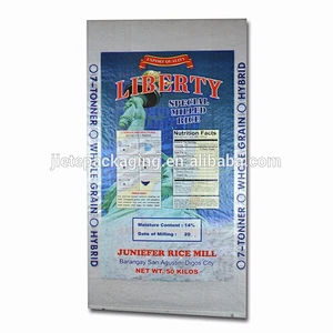 100% new polypropylene transparent pp woven bag with color printing for packing rice long grain