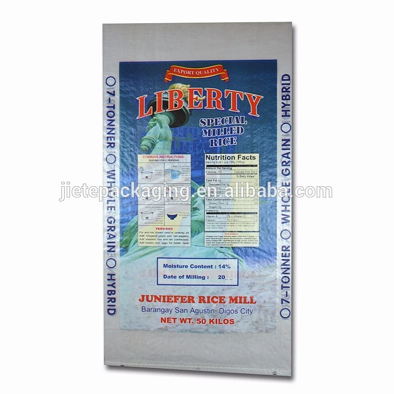 100% new polypropylene transparent pp woven bag with color printing for packing rice long grain