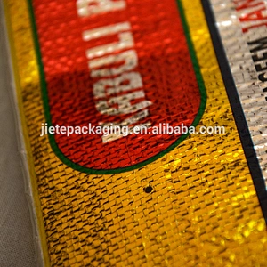 Customized gold color printed laminated plastic rice packaging bag