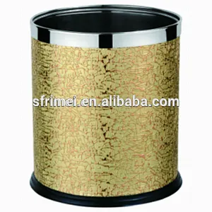 Single Layer Small Mobile Galvanized Metal Waste Bin Hotel Room