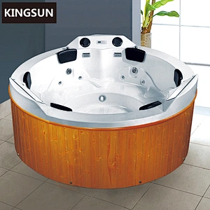 K-8992 Acrylic Round Wood fired hot tub Big Bathtub Series Outdoor Massage Spa Bath