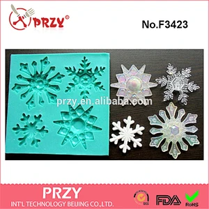 F3423 SNOWFLAKES FROZEN cake decorating fondant mold silicone molds