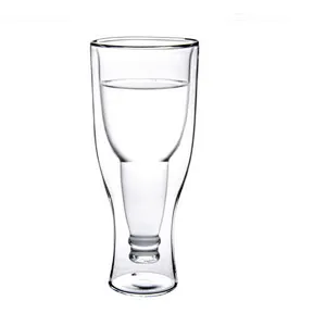Factory Wholesale Handmade Mouth Blown 360 ML Borosilicate Wine Glass Mug Water Cup for Bar and Home