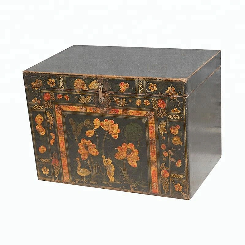 chinese antique rustic furniture Beijing & painted trunk box