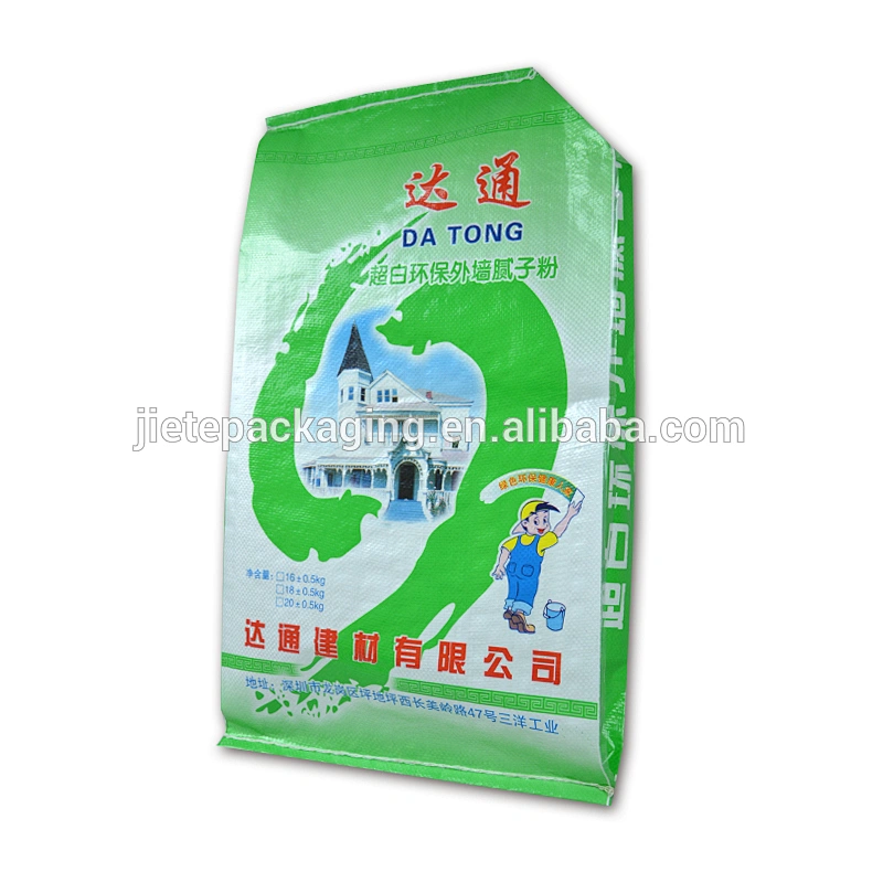 Moistureproof mildew plastic 20kg bopp laminated pp woven cement bag