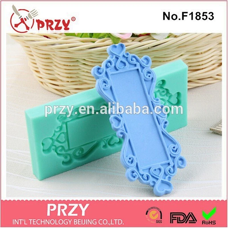 2015 newest cake decor frames silicone fondant mold