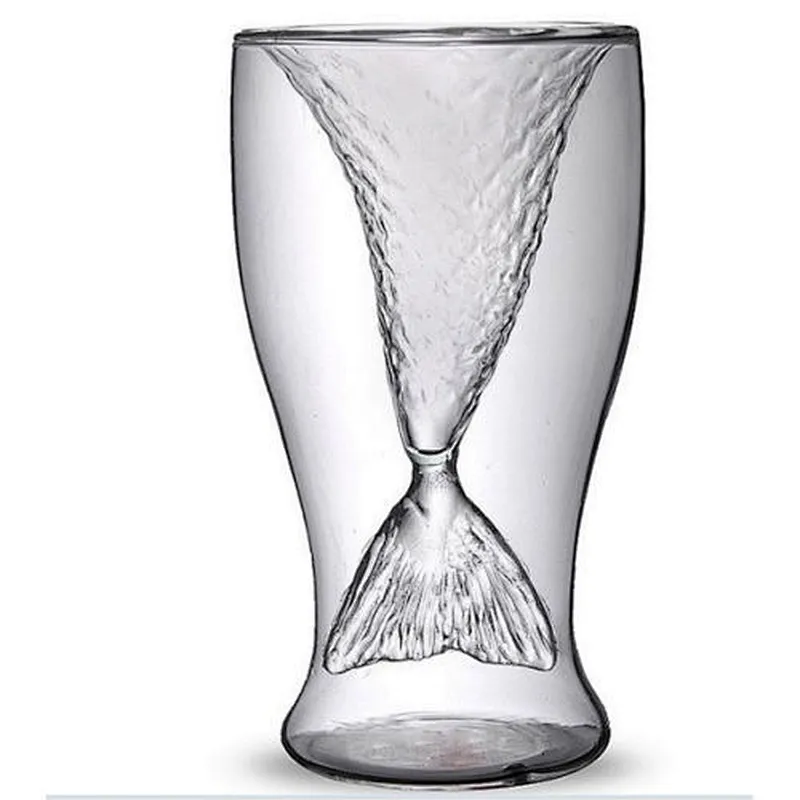 unique double  transparent wine cup for bar beach drinkware