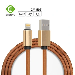 wholesale china 8 pin PU leather coil fast usb phone charger cable  for iphone 6