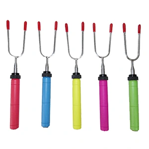 Extendable Telescopic Colorful Wooden Handle BBQ Marshmallow Fork