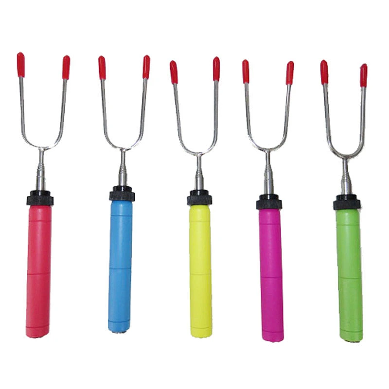 Extendable Telescopic Colorful Wooden Handle BBQ Marshmallow Fork