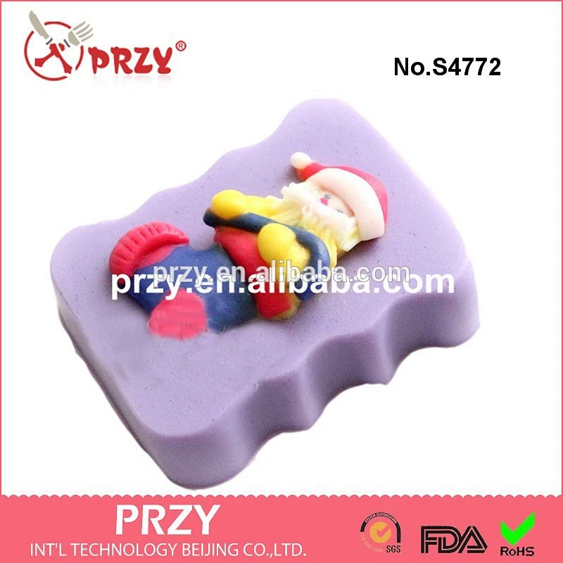 S4772 flexible customized designs Christmas series Santa Claus decorative handmade silicone soap molds