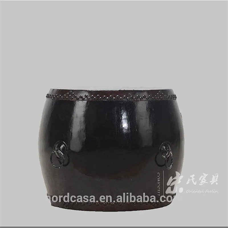 Chinese antique style solid wood drum stool