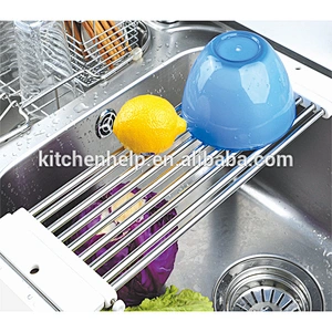 S/S+ABS 17*44*2 Retractable Stainless Steel Kitchen Water Drain Rack