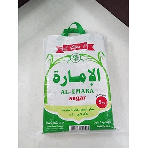 Agricultural bopp laminated pp woven sugar packing bag 5kg 25kg 50kg with handles