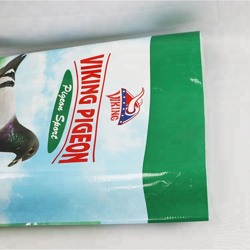OPP lamination pp woven animal feed packaging bag 20kg for pigeon food, 25kg plastic animal feed bag