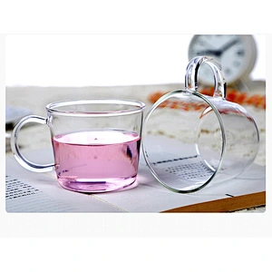 China Supplier single wall glass cup mugs thin drinking glass cup classic glass coffee cup with handle